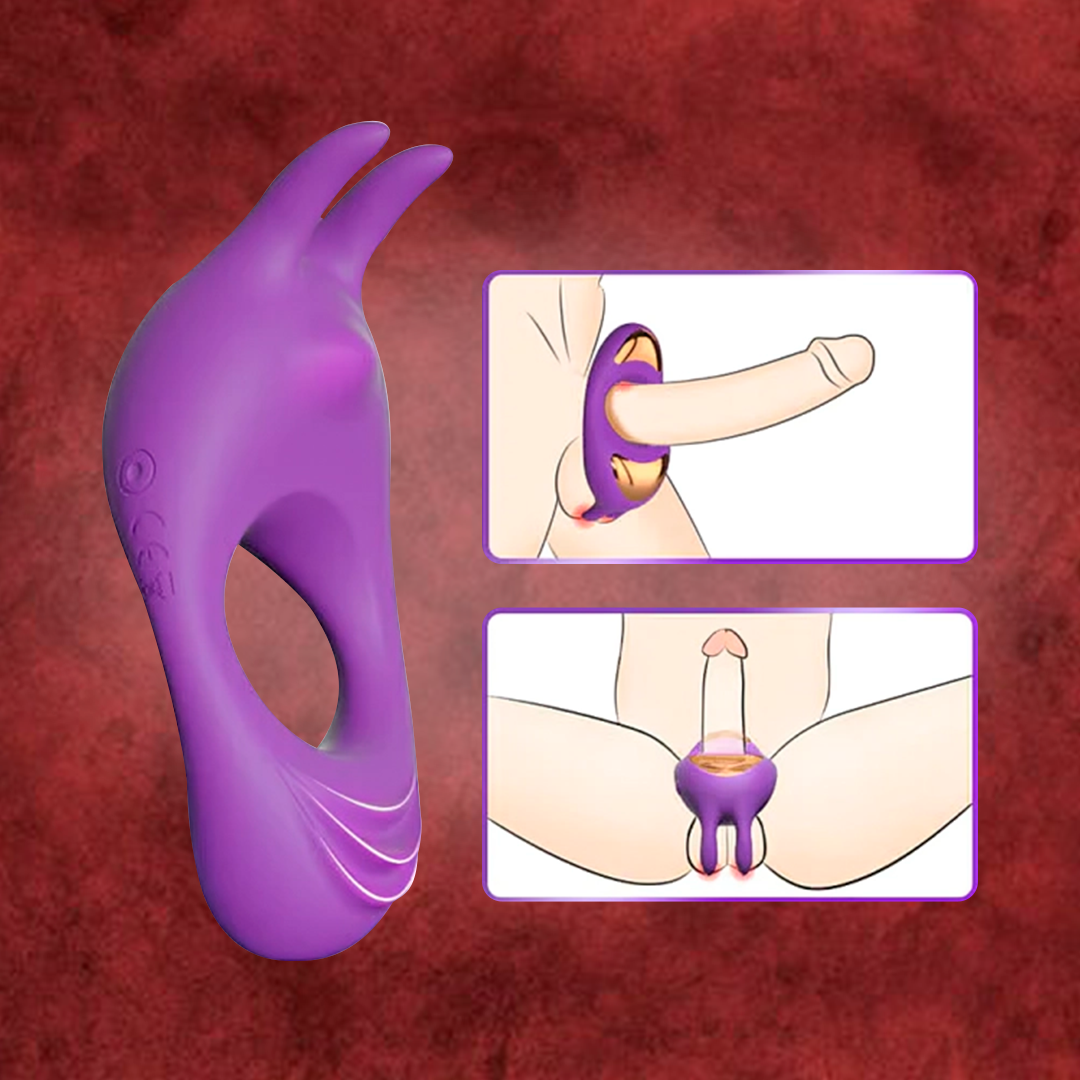 Anillo Vibrador con Diseño de Conejo