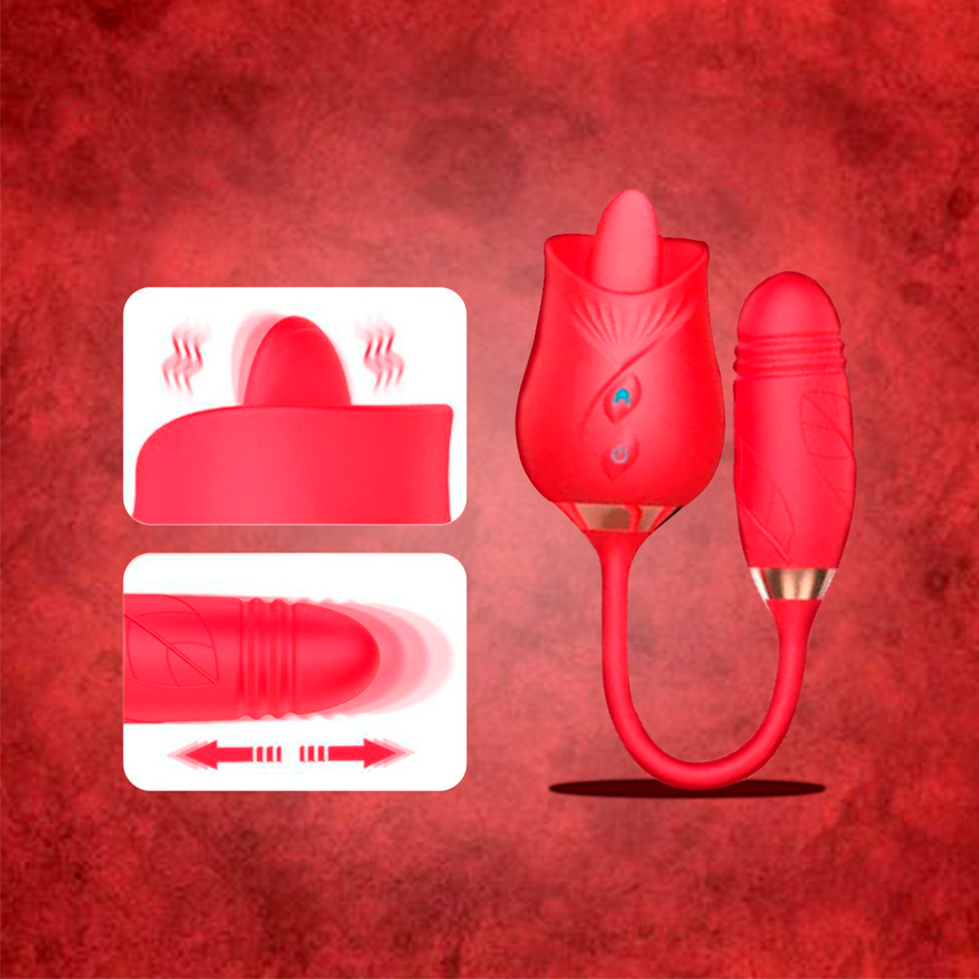 Vibrador de Rosa 3 en 1