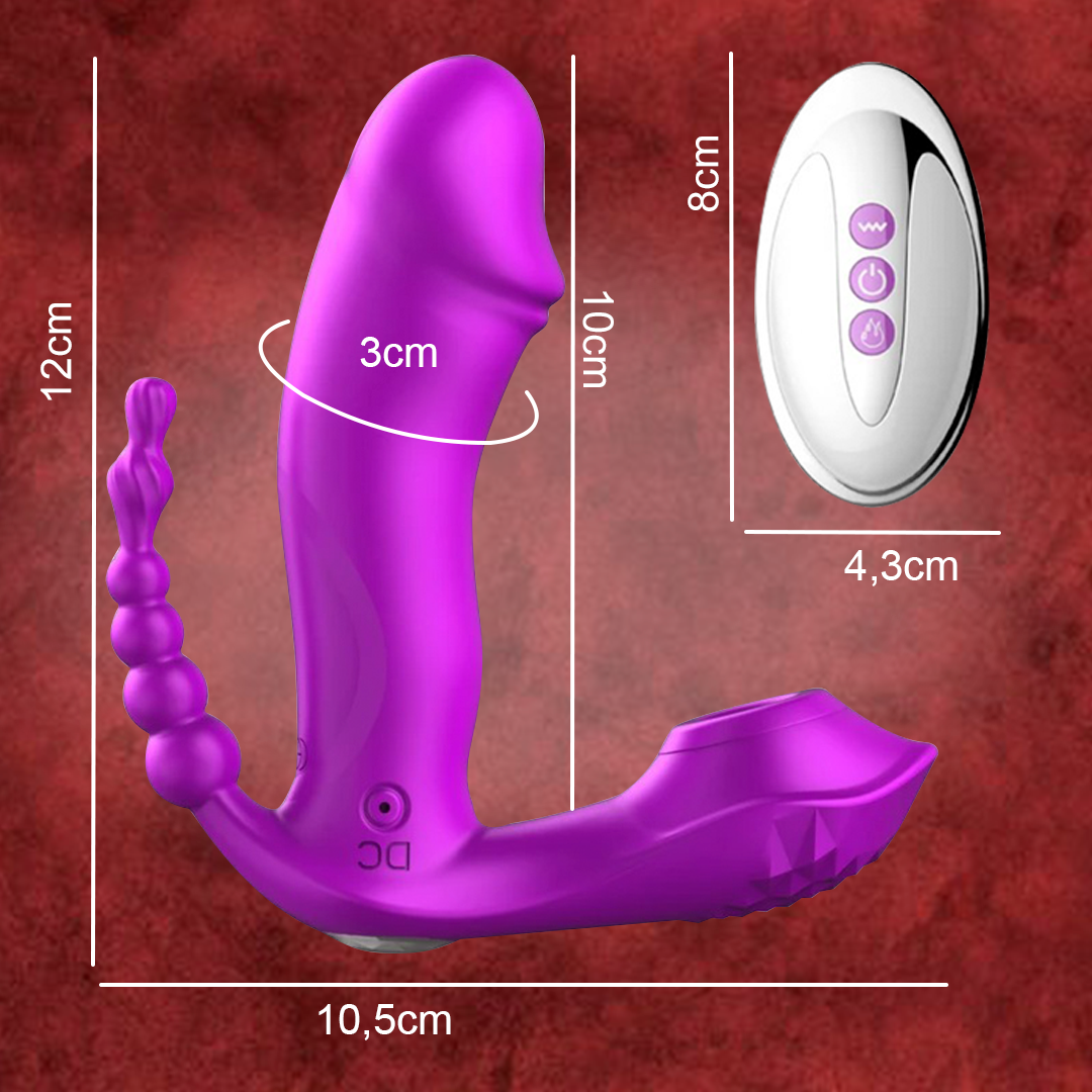 Vibrador Succionador Recargable de Triple Estimulación