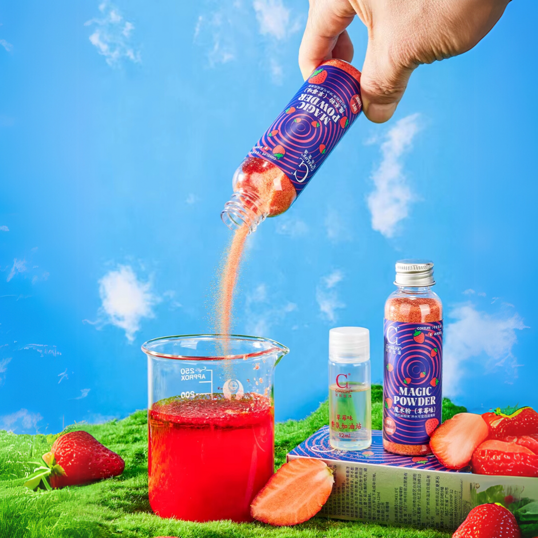 Lubricante en Polvo Sabor a Fresa y Cambur