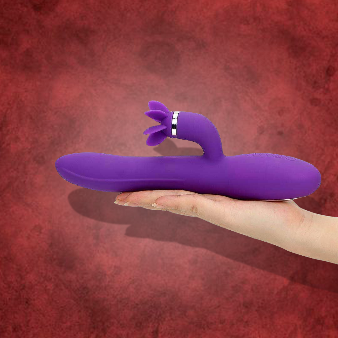 Vibrador con Estimulador de Clítoris en Forma de Carrusel