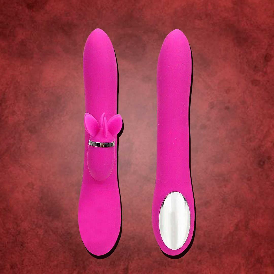 Vibrador con Estimulador de Clítoris en Forma de Carrusel